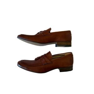 Bronx Mens Brown Leather Round Toe Slip On Tassel Loafers Shoes Size 44